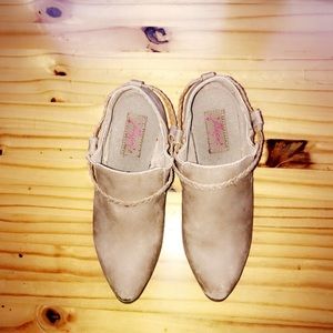 JELLY POP LEATHER& SUEDE HEEL SHOES